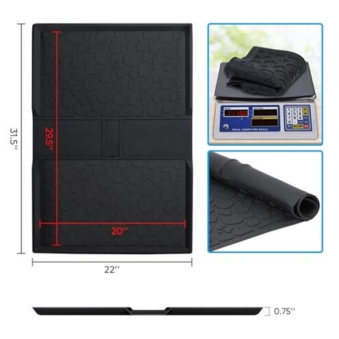 All Weather Mat for Wrangler Deluxe 4 Seater Stroller Wagon,Myvikcar Insert Floor Protect Pad 31.5x22'' (Black-31.5x22'')