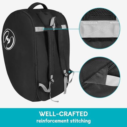 YOREPEK Padded Car Seat Travel Bag for Airplane, Fits for Doona Car Seat Stroller with isofix Base, Infant Car Seat Bags with Lockable Zipper, Foldable Gate Check Stroller Backpack for Baby Travel