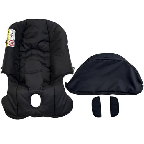 Feliliber Stroller Accessory Washing Kit Textile Set, Colorful Canopy & Water Resistance Soft Cushion Compatible with DOONA Strollers (Fashion Black)