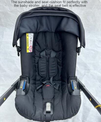 Feliliber Stroller Accessory Washing Kit Textile Set, Colorful Canopy & Water Resistance Soft Cushion Compatible with DOONA Strollers (Fashion Black)