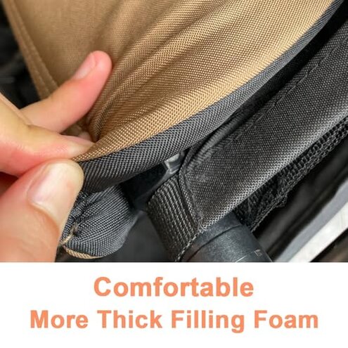 Feliliber Baby Stroller Seat Cushion and Canopy Compatible with Babyzen YOYO 2 and YOYO+, Pushchair Accessories Replacement Kit, Waterproof Double-Layer Fabric (Coffee Color)