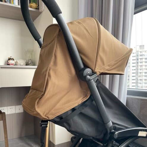 Feliliber Baby Stroller Seat Cushion and Canopy Compatible with Babyzen YOYO 2 and YOYO+, Pushchair Accessories Replacement Kit, Waterproof Double-Layer Fabric (Coffee Color)