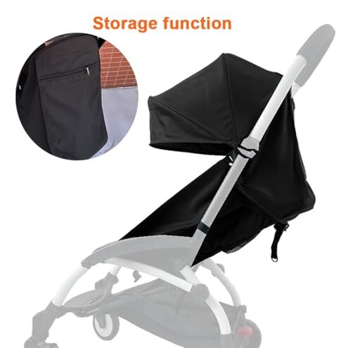 Feliliber Baby Stroller Accessories 6+ Clothe Replacement Kit Compatible with Babyzen YOYO2 Strollers - Waterproof Fabric - Stroller Canopy, Seat Cushion & Seat Base (All Season Set)