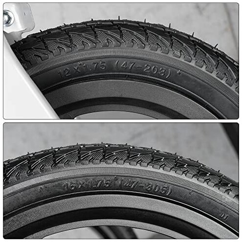 Front 12/12.5&times;1.75/2.125/2.25 and Rear 16&times;1.75/2.125 Tires and Tubes (1+2) Fit for 3-Wheeler Gear Jogging Troller Models (Both Single and Double Strollers) Including Revolution SE/Pro/Flex/SU/Ironman