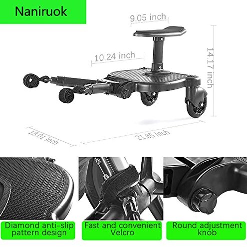 Universal Stroller Board with Detachable Seat,Stroller Glider Board Suitable for Most Brands of Strollers, Holds Children Up to 55 lbs (Blue)