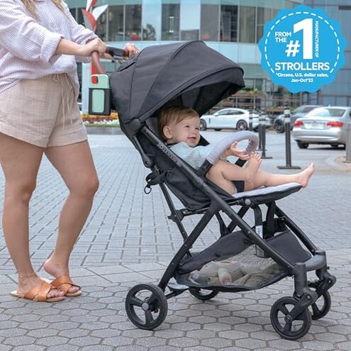 Summer Infant Ingenuity 3Dquickclose CS+ Compact Fold Stroller &ndash; Lightweight Stroller with Oversized Canopy, Extra-Large Storage and Compact Fold, Forest