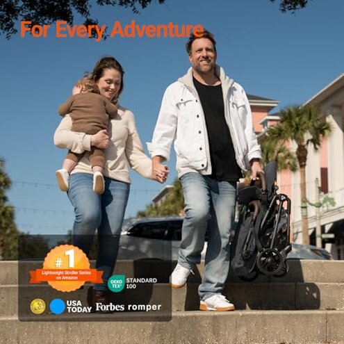 MAMAZING Lightweight Baby Travel Stroller with Carbon Fiber Frame, Compact & Airplane-Friendly, One-Handed Folding Design, 11.6 lbs, Perfect for Toddlers, Jet