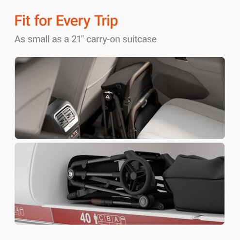 MAMAZING Lightweight Baby Travel Stroller with Carbon Fiber Frame, Compact & Airplane-Friendly, One-Handed Folding Design, 11.6 lbs, Perfect for Toddlers, Jet