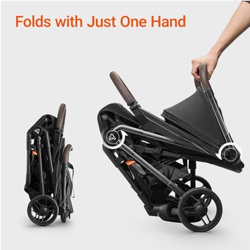 MAMAZING Lightweight Baby Travel Stroller with Carbon Fiber Frame, Compact & Airplane-Friendly, One-Handed Folding Design, 11.6 lbs, Perfect for Toddlers, Jet