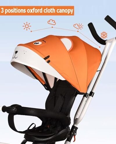 Toddler Stroller Buggies with Reclining backrest Reversible seat,1.5-5 Years Old Children Pushchair pram with Canopy,Comfortable seat with guardrail and Belt,Titanium Wheel,3 Wheel Toddler Tricycle (