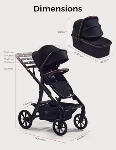 Momcozy ChangeGo Baby Stroller, Convertible Single-to-Double-to-Wagon Stroller with 23 Configurations, Bassinet, Seat Included, Large PU Wheels, All-Wheel Suspension & Extendable UPF50+ Canopy