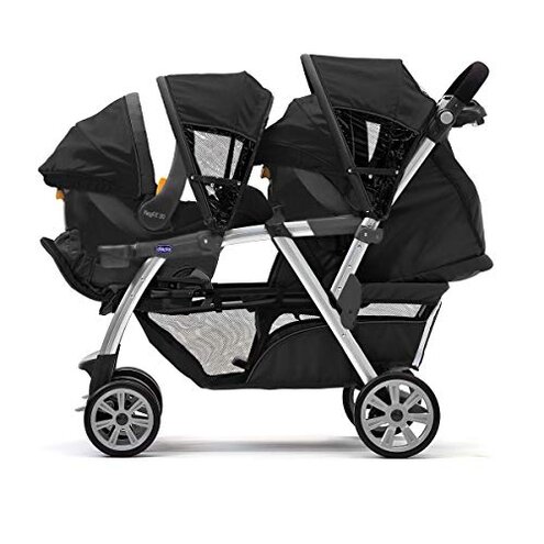 Chicco Cortina Together Double Stroller - Minerale | Black/Silver