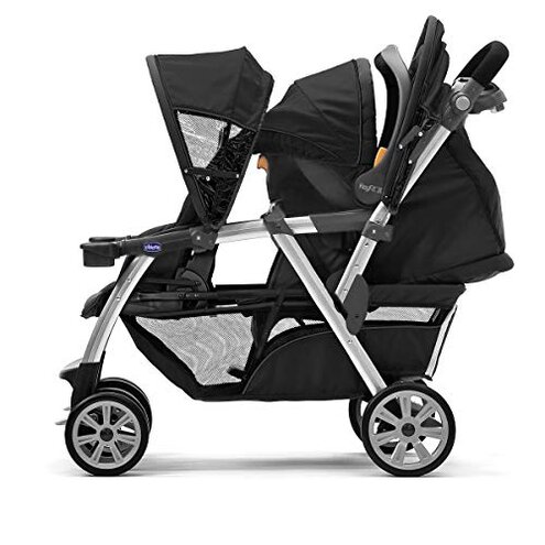 Chicco Cortina Together Double Stroller - Minerale | Black/Silver
