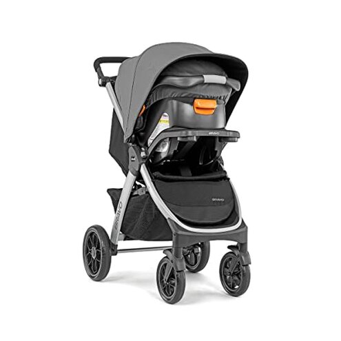 Chicco Bravo 3-in-1 Trio Travel System, Bravo Quick-Fold Stroller with KeyFit 30 Infant Car Seat and Base, Car Seat and Stroller Combo | Camden/Black