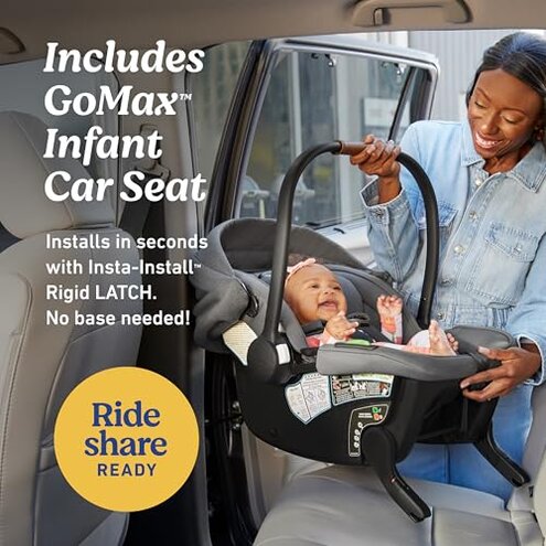 Graco Gomax Next Gen Travel System, Car Seat Stroller Combo, Rear Facing Infant Car Seat, Compact Stroller for Travel