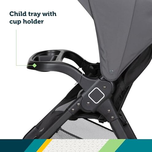 Safety 1st Smooth Ride Travel System Stroller and OnBoard FLX Infant Car Seat, Newborn to Toddler Baby Combo, Easy-Install, Large Canopy, Ample Storage, Foldable, Rear-Facing 4-30 lbs, Monument
