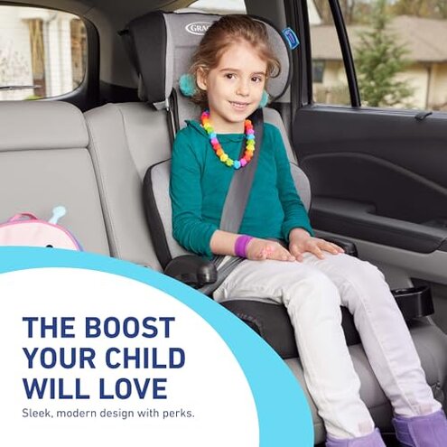 Graco TurboBooster 2.0 LX Highback Booster Seat with Latch System, Gannon; Infant to Toddler Transition car seat, Safe & Comfortable