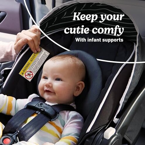 Graco SnugRide Lite LX Infant Car Seat, Lightweight Rear-Facing Seat for Babies 4–30 lb, 4-Position Adjustable Base, LATCH Installation & ProtectPlus Engineered, Studio