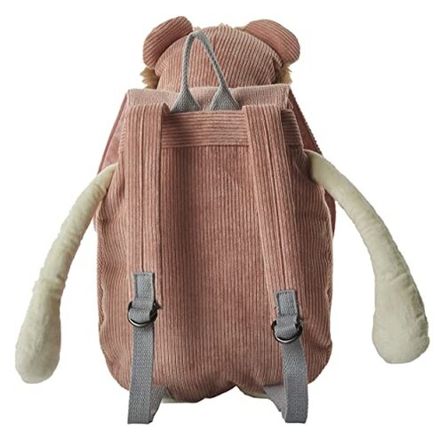 CROCHETTS | Children's backpack from 2 to 5 years old for nursery Monito crocheted with hypoallergenic cotton wool. Double zipper closure and adjustable handles. Pink and white colours, pink, white