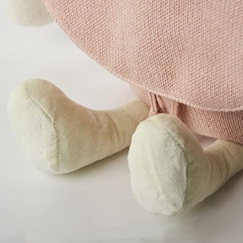 CROCHETTS | Children's backpack from 2 to 5 years old for nursery Monito crocheted with hypoallergenic cotton wool. Double zipper closure and adjustable handles. Pink and white colours, pink, white