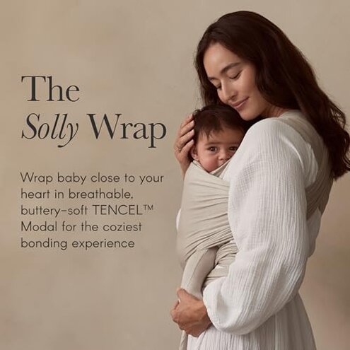 Solly Baby Wrap, Buttery-Soft Baby Carrier Newborn to Toddler 8-25 Lbs., Lightweight & Hands-Free Infant Sling Wrap, Breathable Summer Carrier, Baby Wearing & Postpartum Essential, New Mom Gift, Spelt
