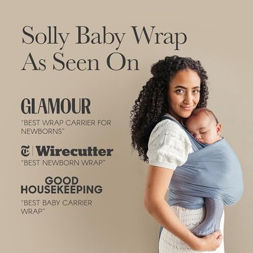 Solly Baby Wrap, Buttery-Soft Baby Carrier Newborn to Toddler 8-25 Lbs., Lightweight & Hands-Free Infant Sling Wrap, Breathable Summer Carrier, Baby Wearing & Postpartum Essential, New Mom Gift, Spelt