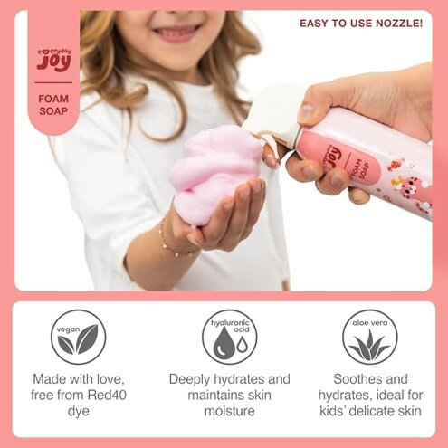 Fluffy Foam Soap for Kids Bath and Hand Washing - Hypoallergenic Fun Colorful Foamy Cleanser for Sensory Play, Bathtime Art, Washing - Moisturizing Formula with Aloe and Hyaluronic Acid - 5 Pack