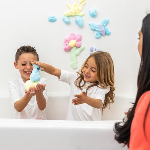 Fluffy Foam Soap for Kids Bath and Hand Washing - Hypoallergenic Fun Colorful Foamy Cleanser for Sensory Play, Bathtime Art, Washing - Moisturizing Formula with Aloe and Hyaluronic Acid - 5 Pack
