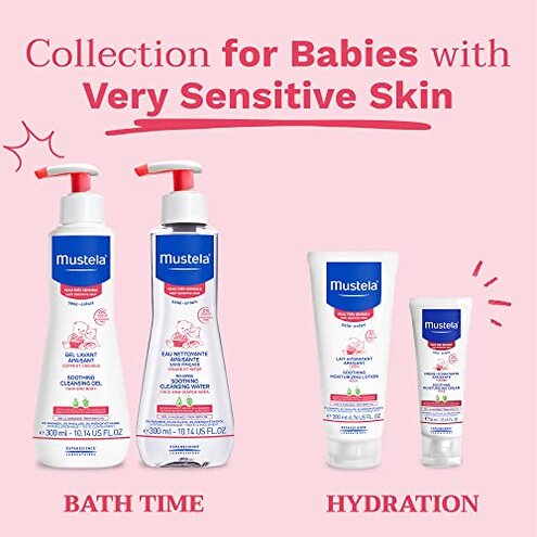 Mustela Baby Cleansing Water - No-Rinse Micellar Water - with Natural Avocado & Aloe Vera - for Baby's Face, Body & Diaper &ldquo; 10.14 fl. Oz (Pack of 2)