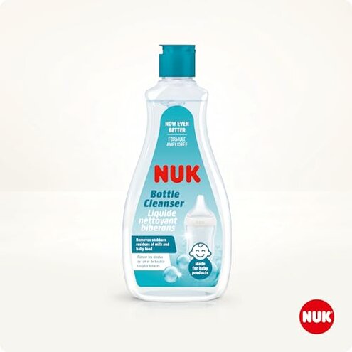 NUK Baby Bottle Cleanser | 500 ml | Ideal for Cleaning Baby Bottles, Teats & Accessories | Fragrance Free | pH Neutral | 100% Recycled Bottle