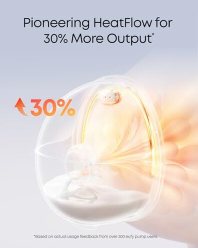 eufy Security Breast Pump S1 Pro, Heated Wearable, Slim Hands-Free with Industry-Leading HeatFlow Tech, Wireless Charging Case, App-Controlled OptiRhythm, Hospital-Grade Suction, in-Bra Use