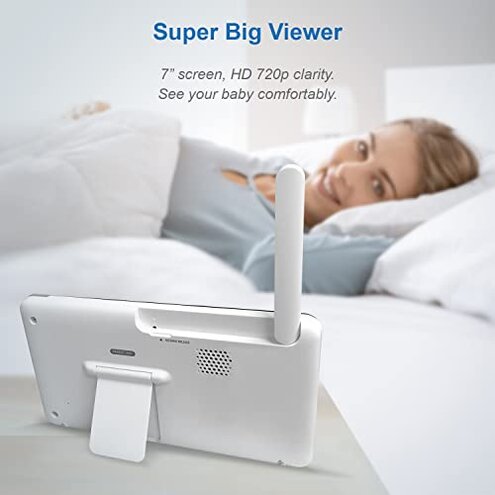 VTech RM7764-2HD Smart WiFi 2 Camera BabyMonitor, 360&deg; Pan&Tilt, 10X Zoom, 7&rdquo; HD Display & NightVision, Soothing Sounds, 2-Way Talk, Temperature & Motion Detection