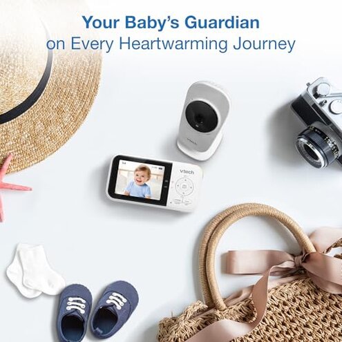 VTech VM819 Baby Monitor with Camera and Audio, 2.8&rdquo; Screen Portable Baby Camera, Night Vision, 2-Way Audio, Temperature Sensor and Lullabies, Secure Transmission No WiFi, Ideal for Baby/Elderly/Pet