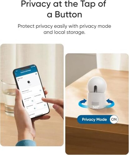 eufy Indoor Cam E30, Latest Generation, 4K UHD Security Camera, Pet/Dog/Baby Camera with Phone app, Color Night Vision, Human/Pet Auto Tracking, 360 Pan-Tilt, Works with Homekit，White