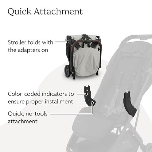 UPPAbaby Adapter for Minu V3 - Compatible with Aria and Mesa Infant Car Seats - Quick + Secure Attachment - 1 Pair