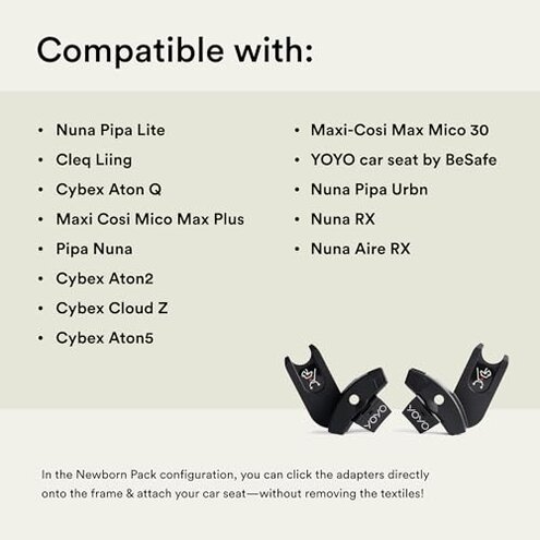 Car Seat Adapter for Stroller Compatible with YOYO & YOYO2 &ndash; L-Shaped Adapter, Secure Clip-On Design, Easy Installation, Lightweight & Durable