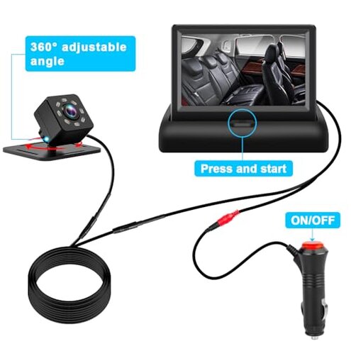 Baby Car Mirror with 4.3'' HD Night Vision Function Display, Safety Car Seat Camera with Wide Crystal Clear View, Easily Observe The Baby&rsquo;s Move(Not USB)