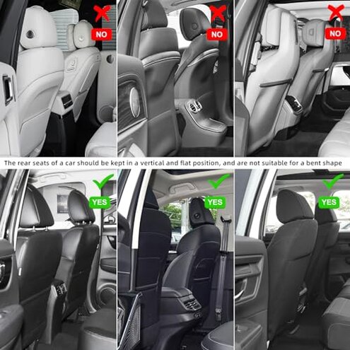 TAIKOO Seat Back Protector + Large Capacity Pocket Storage Organizer,Preventing the Impact of Children Stepping on the Seat Backrest (Black)