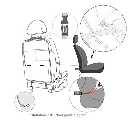 TAIKOO Seat Back Protector + Large Capacity Pocket Storage Organizer,Preventing the Impact of Children Stepping on the Seat Backrest (Black)
