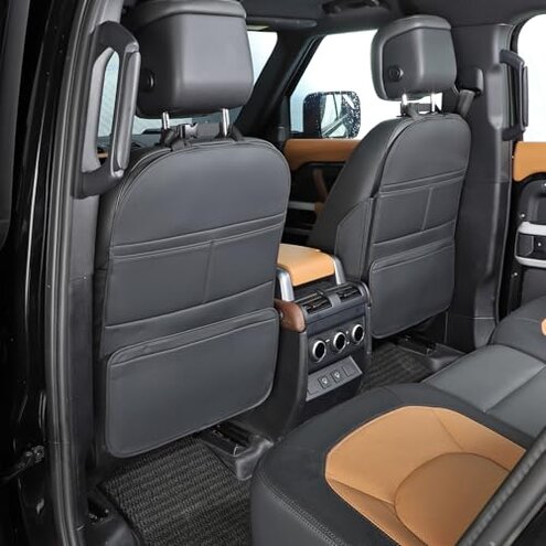 TAIKOO Seat Back Protector,Preventing the Impact of Children Stepping on the Seat Backrest,Beautiful appearance and easy to clean,black (Black -2pcs)