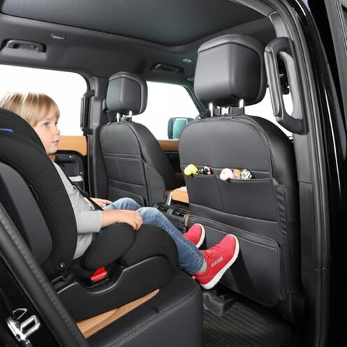 TAIKOO Seat Back Protector,Preventing the Impact of Children Stepping on the Seat Backrest,Beautiful appearance and easy to clean,black (Black -2pcs)