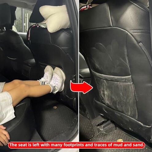 TAIKOO Seat Back Protector,Preventing the Impact of Children Stepping on the Seat Backrest,Beautiful appearance and easy to clean,black (Black -2pcs)
