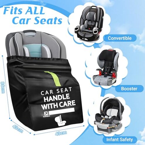 UPPAbaby Travel Bag for Rove, Knox and Alta Car Seats - Smooth Wheels, Handles + Durable Design - Includes TravelSafe Protection