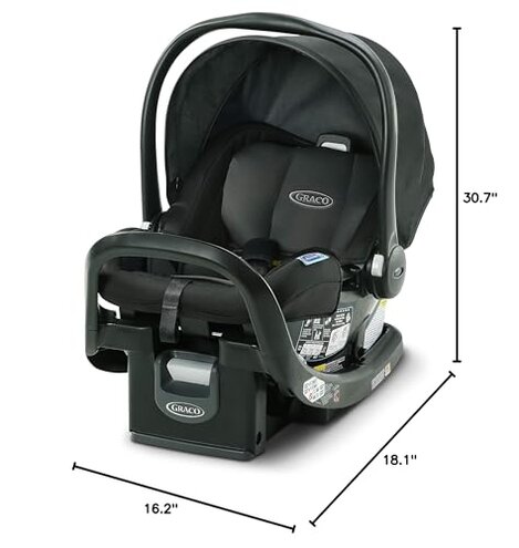 Graco SnugRide SnugFit Infant Car Seat, Baby Car Seat with Anti Rebound Bar for Extra Safety, No-Rethread Harness, LATCH Equipped Carseat, Baby Essentials, Gift for New Parents, Gotham