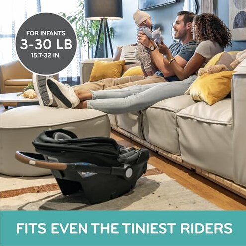 Evenflo Shyft DualRide Infant Car Seat Stroller Combo with Carryall Storage (Boone Gray)