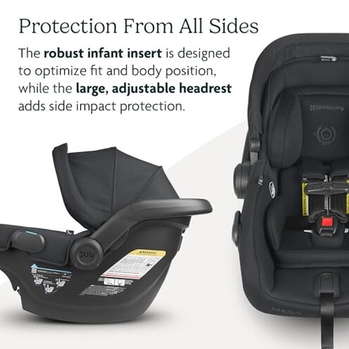 UPPAbaby Mesa V2 Infant Car Seat/Easy Installation/Innovative SmartSecure Technology/Base + Robust Infant Insert Included/Direct Stroller Attachment/Greyson (Charcoal M&eacute;lange)