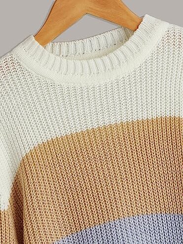 LITHYC Girls Cut and Sew Sweater (Color : Multicolor, Size : 120)