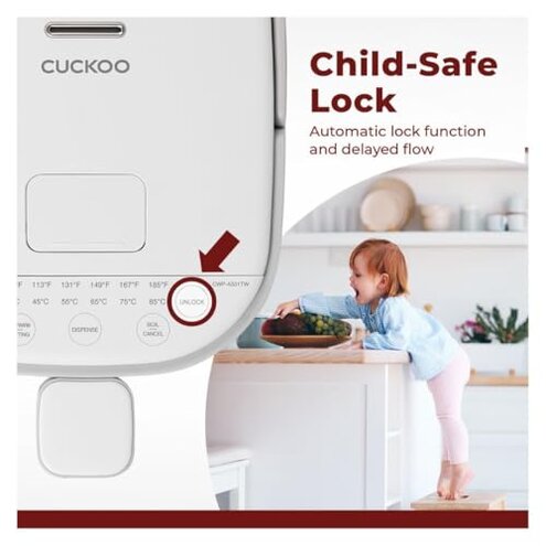 CUCKOO CWP-A501TW 5-Liter Hot Water Dispenser & Warmer with 4 Operating Modes, Chlorine Evaporation, Child Lock Function (White/Gray)