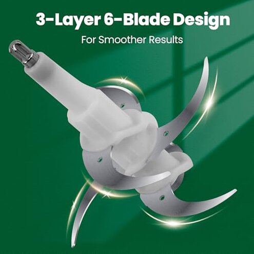 BUMET 16 cup steel bowl 850W Electric Food Processor,LED timer. 3-Tiered 6 Cutting Edges blade for mincing, chopping,Ideal as meat grinder,fresh vegetables chopper,pet food process in kitchen.