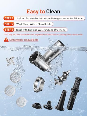 KEENSTAR 3000W Max Heavy Duty Electric Meat Grinder with Sausage Stuffer Maker & Kubbe Kit, Food Grinder with Blade & 3 Plates, Stainless Steel Meat Mincer Machine for Home Kitchen Use